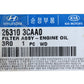 GENUINE Engine Oil Filter for 2010-2014 Santa Fe Sedona Sorento 263103CAA0